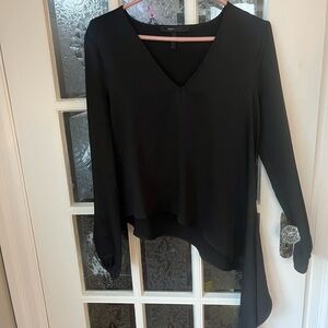BCBGMaxAzria Black Asymmetrical Blouse | Date Night Top | Size Small